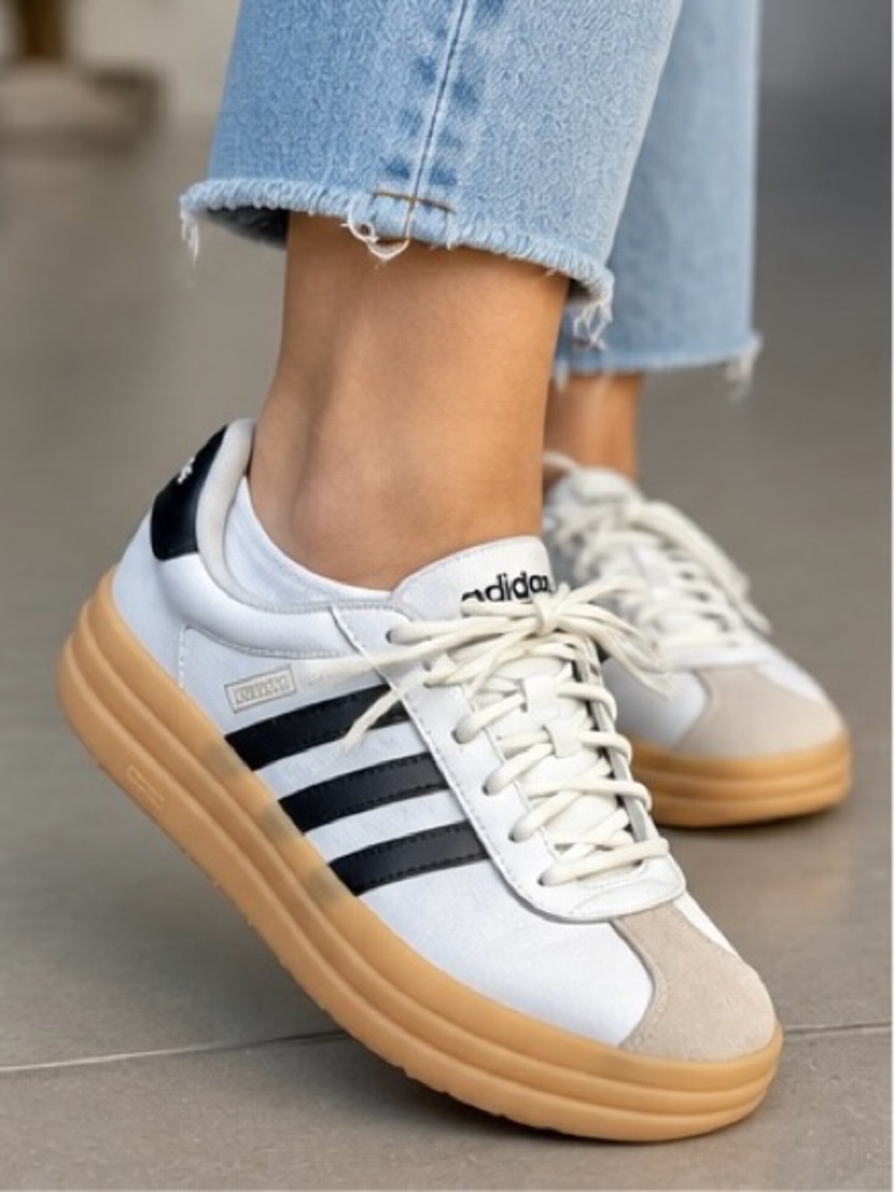 Adidas VL Court White Black Gum Sole Sneakers Size 6.5
